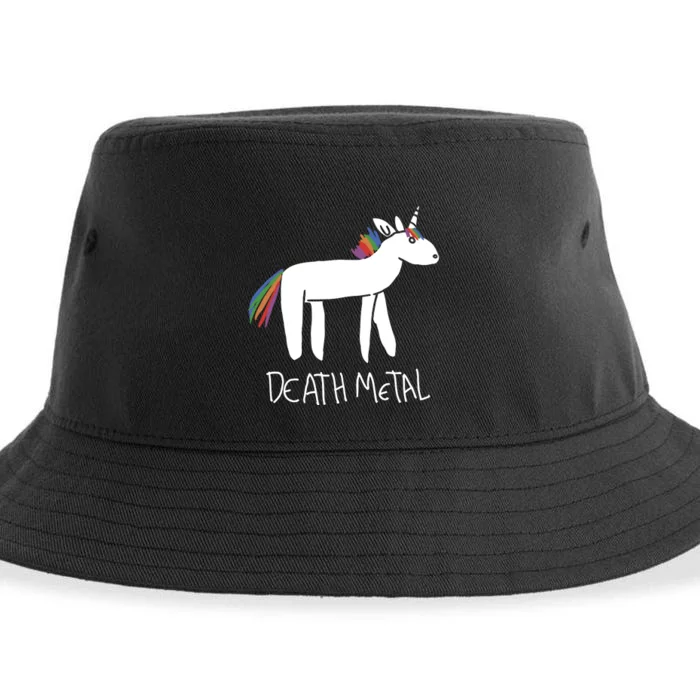 Death Metal Unicorn Rainbow Sustainable Bucket Hat