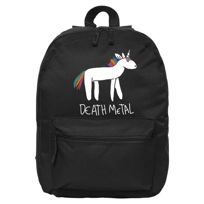 Death Metal Unicorn Rainbow 16 in Basic Backpack