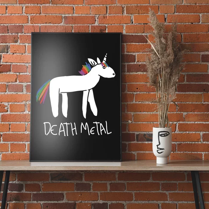 Death Metal Unicorn Rainbow Poster