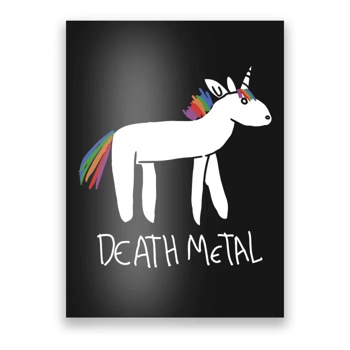 Death Metal Unicorn Rainbow Poster