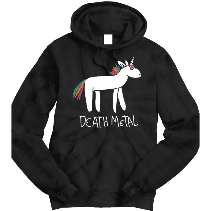 Death Metal Unicorn Rainbow Tie Dye Hoodie