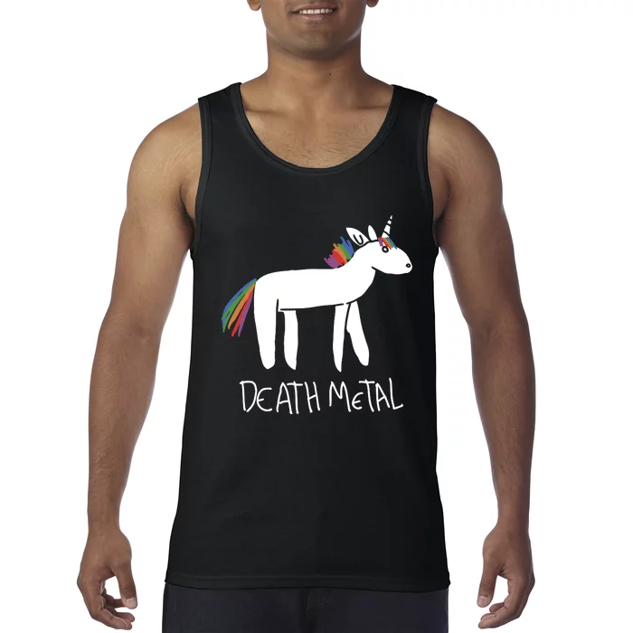 Death Metal Unicorn Rainbow Tank Top