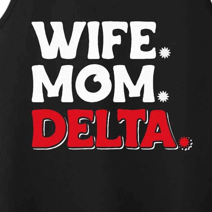 Delta Mom University Sister College Sorority Mom Performance Tank