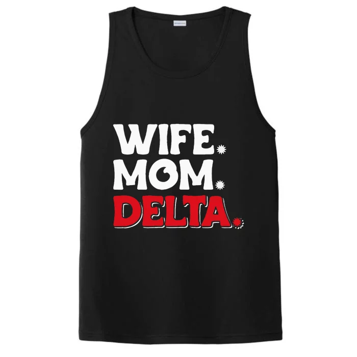 Delta Mom University Sister College Sorority Mom Performance Tank