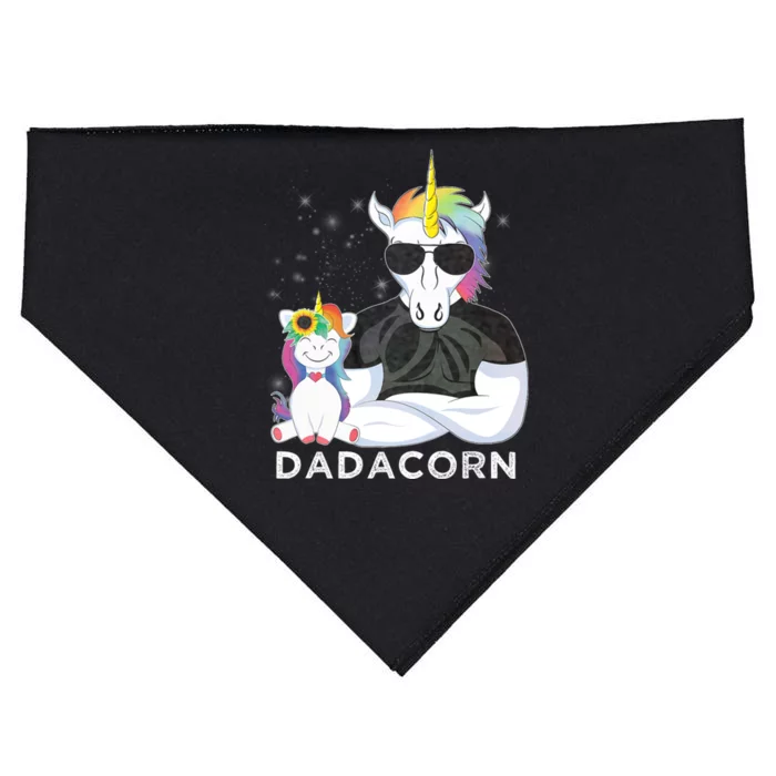 Dadacorn Muscle Unicorn Dad Baby Daughter Fathers Day Gift USA-Made Doggie Bandana