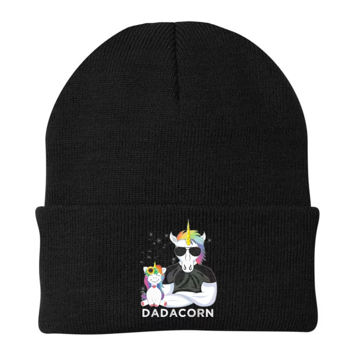 Dadacorn Muscle Unicorn Dad Baby Daughter Fathers Day Gift Knit Cap Winter Beanie