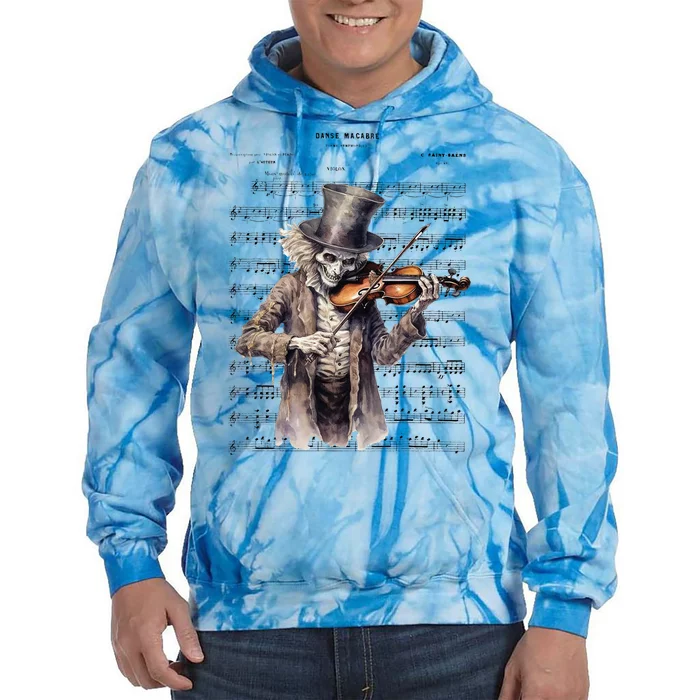 Danse Macabre Violin Halloween Tie Dye Hoodie