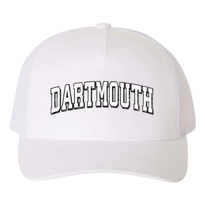 Dartmouth Massachusetts Vintage Athletic Sports B&W Print Yupoong Adult 5-Panel Trucker Hat