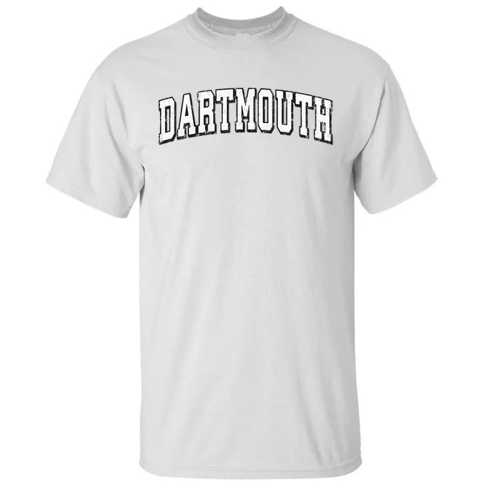 Dartmouth Massachusetts Vintage Athletic Sports B&W Print Tall T-Shirt