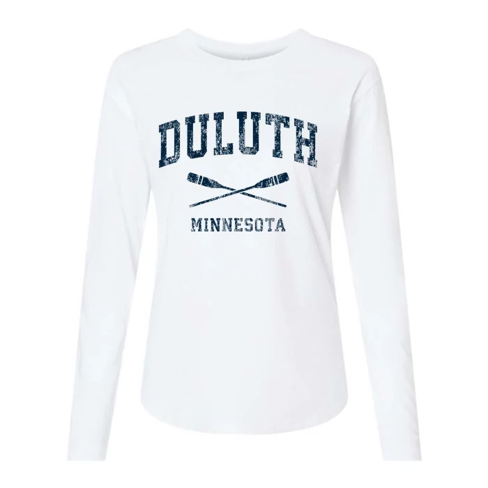 Duluth Minnesota Vintage Nautical Paddles Sports Oars Womens Cotton Relaxed Long Sleeve T-Shirt