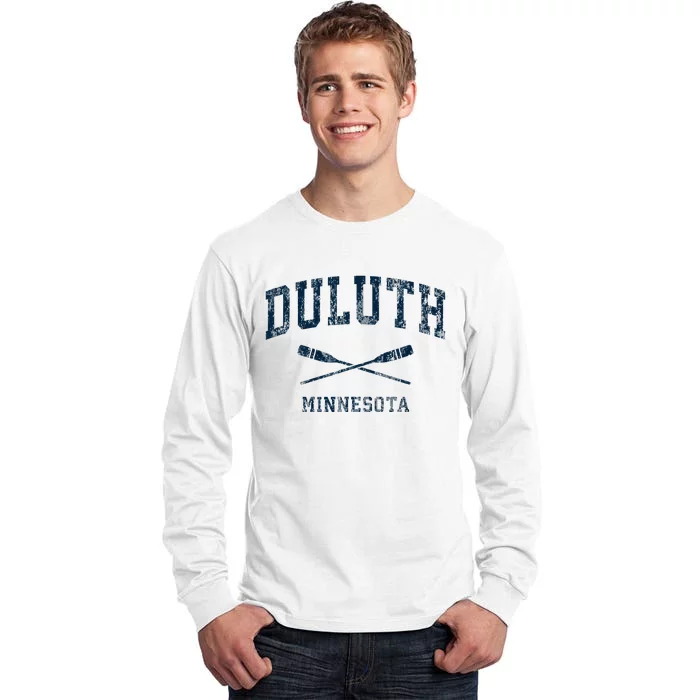 Duluth Minnesota Vintage Nautical Paddles Sports Oars Tall Long Sleeve T-Shirt