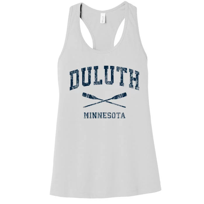 Duluth Minnesota Vintage Nautical Paddles Sports Oars Women's Racerback Tank