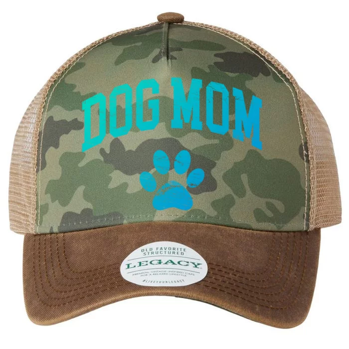 Dog Mom Vintage Distressed Design Funny Dog Paw Meaningful Gift Legacy Tie Dye Trucker Hat