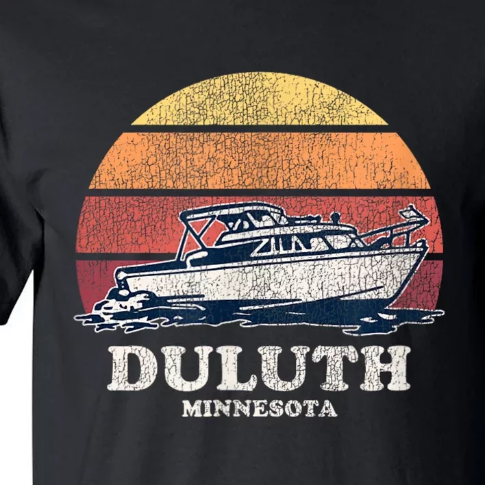 Duluth MN Vintage Boating 70s Retro Boat Tall T-Shirt