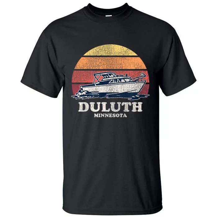 Duluth MN Vintage Boating 70s Retro Boat Tall T-Shirt