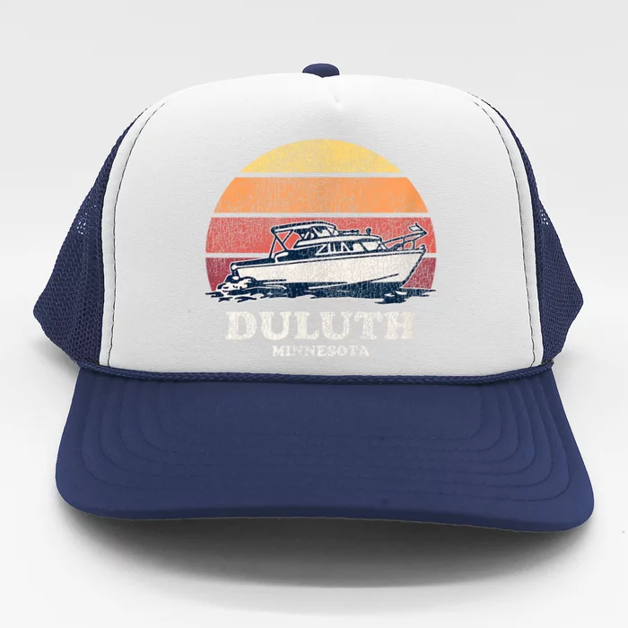 Duluth MN Vintage Boating 70s Retro Boat Trucker Hat