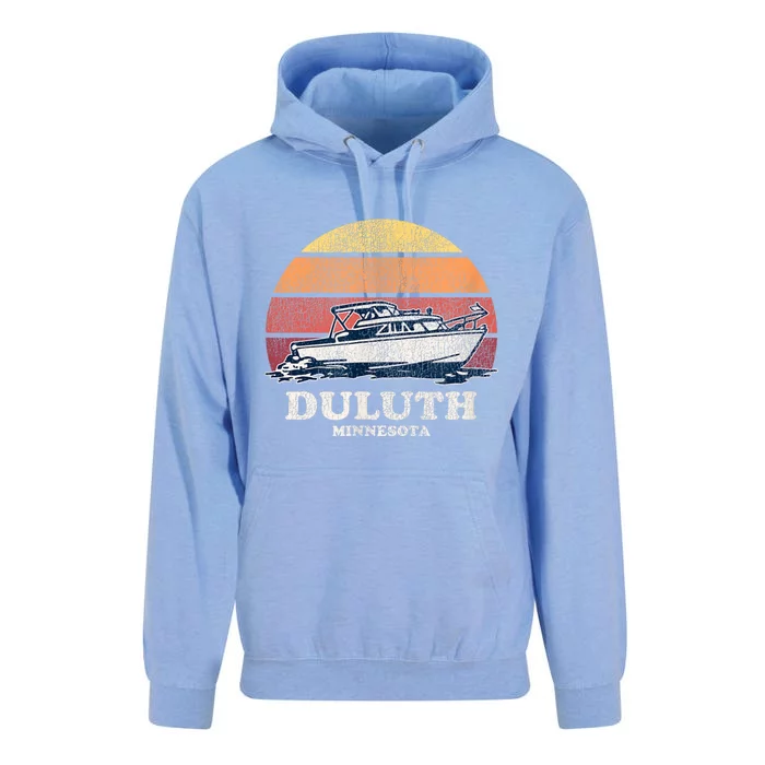 Duluth MN Vintage Boating 70s Retro Boat Unisex Surf Hoodie