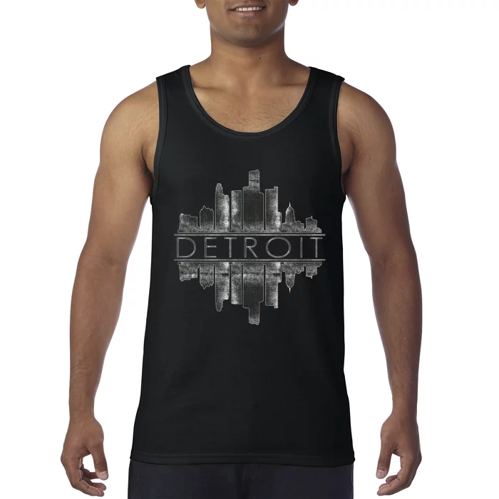 Detroit Mirrored Vintage Skyline Tank Top