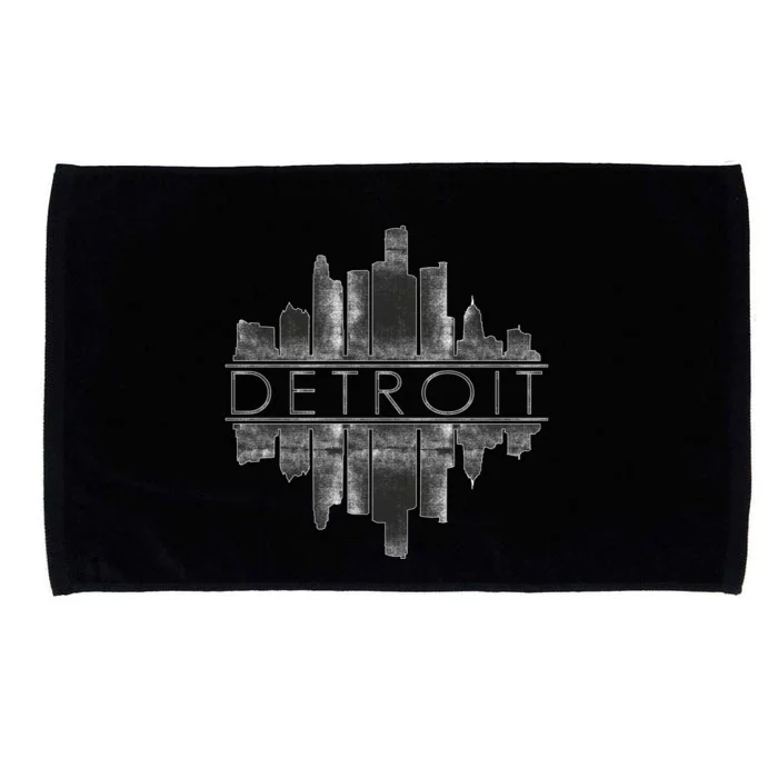 Detroit Mirrored Vintage Skyline Microfiber Hand Towel