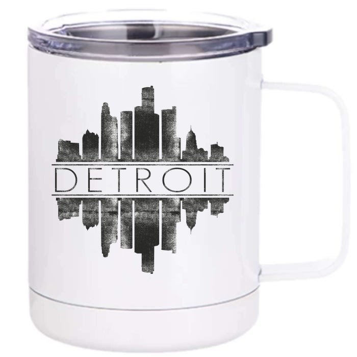 Detroit Mirrored Vintage Skyline Front & Back 12oz Stainless Steel Tumbler Cup