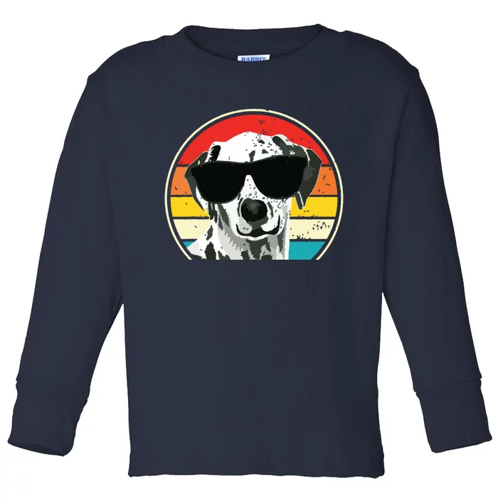 Dalmatian Mom Vintage Sunglasses Funny Cute Dog Dalmatian Toddler Long Sleeve Shirt