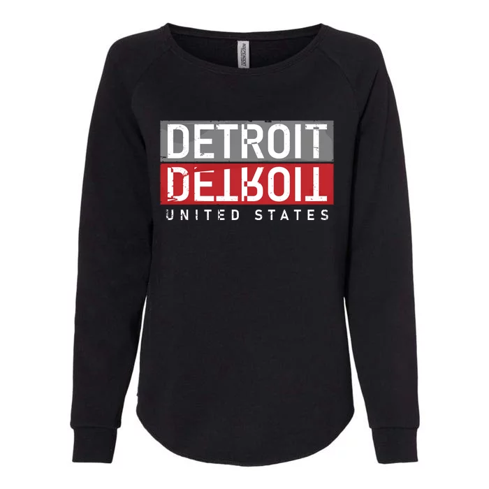 Detroit Mirrored Vintage Logo Womens California Wash Sweatshirt