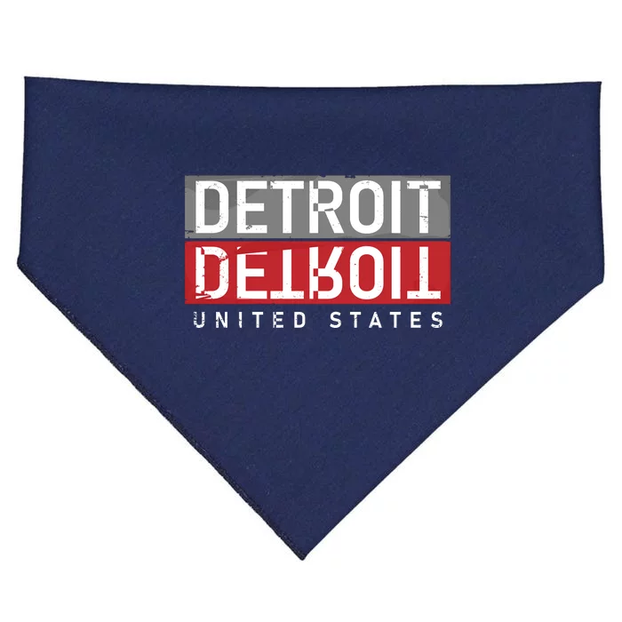 Detroit Mirrored Vintage Logo USA-Made Doggie Bandana