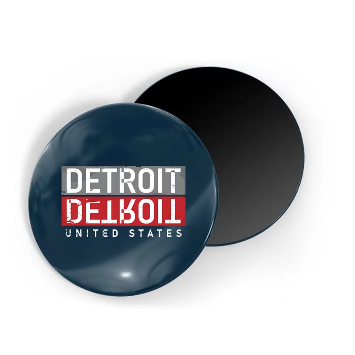 Detroit Mirrored Vintage Logo Magnet