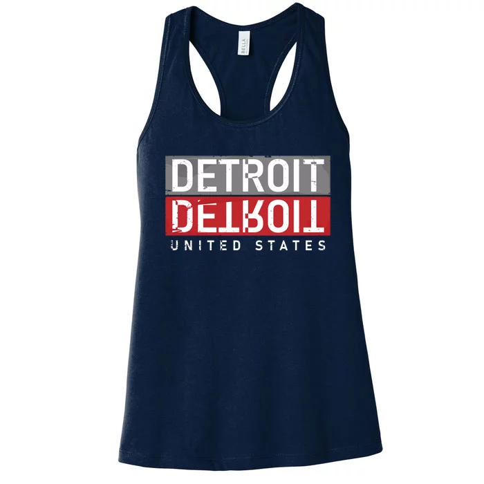 Detroit Mirrored Vintage Logo Women's Racerback Tank