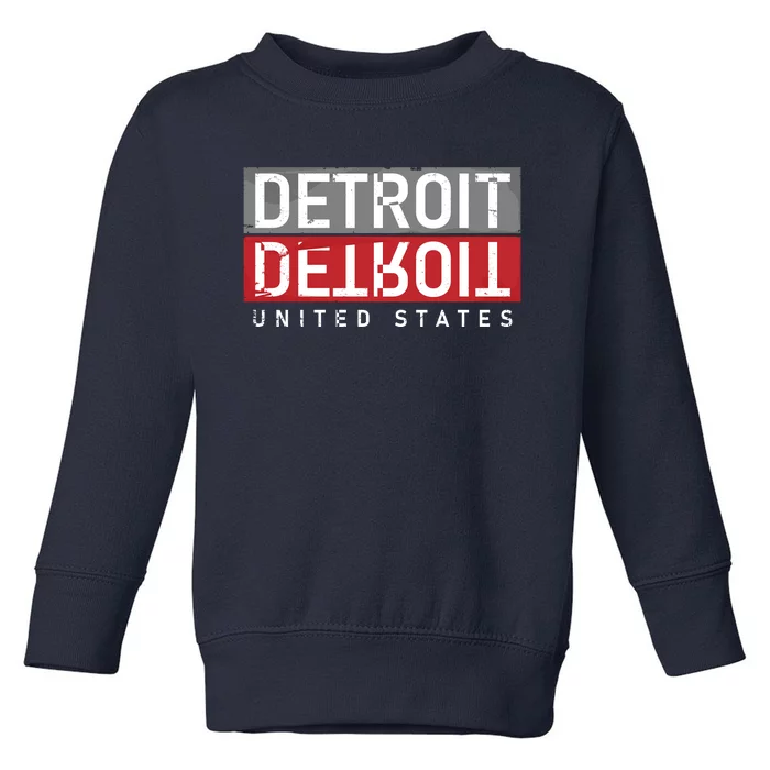 Detroit Mirrored Vintage Logo Toddler Sweatshirt