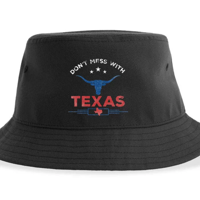 DonT Mess With Vintage Texas Longhorn Funny Vintage Sustainable Bucket Hat