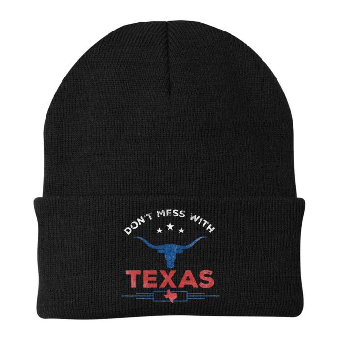 DonT Mess With Vintage Texas Longhorn Funny Vintage Knit Cap Winter Beanie