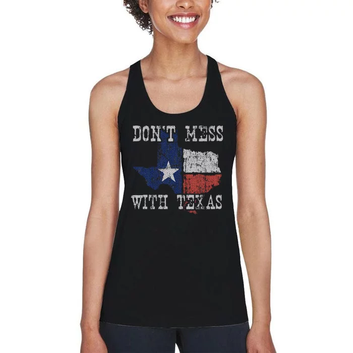 DonT Mess With Vintage Texas Longhorn Lone Star State Women's Racerback Tank