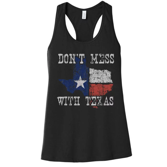 DonT Mess With Vintage Texas Longhorn Lone Star State Women's Racerback Tank