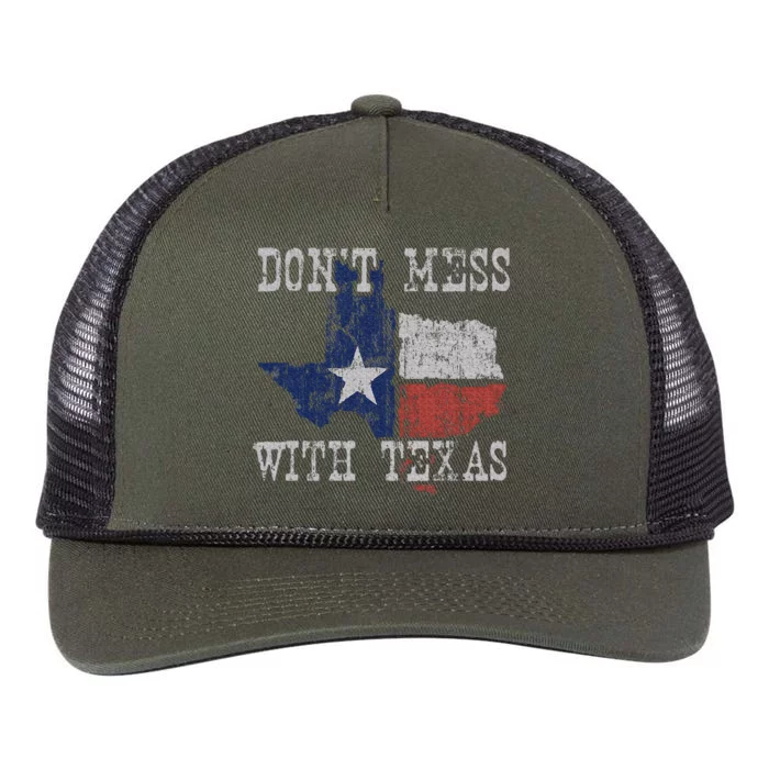 DonT Mess With Vintage Texas Longhorn Lone Star State Retro Rope Trucker Hat Cap