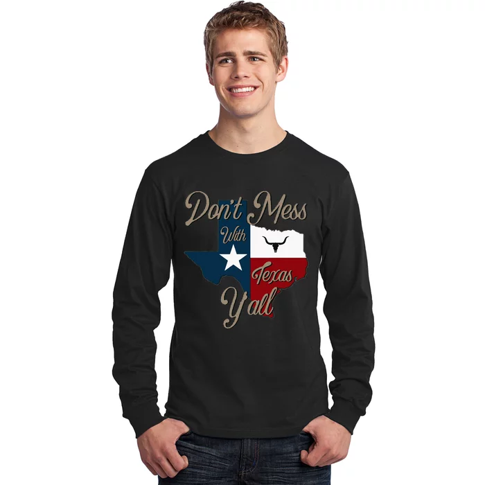 Dont Mess With Vintage Texas Pride Longhorn Lone Star State Long Sleeve Shirt