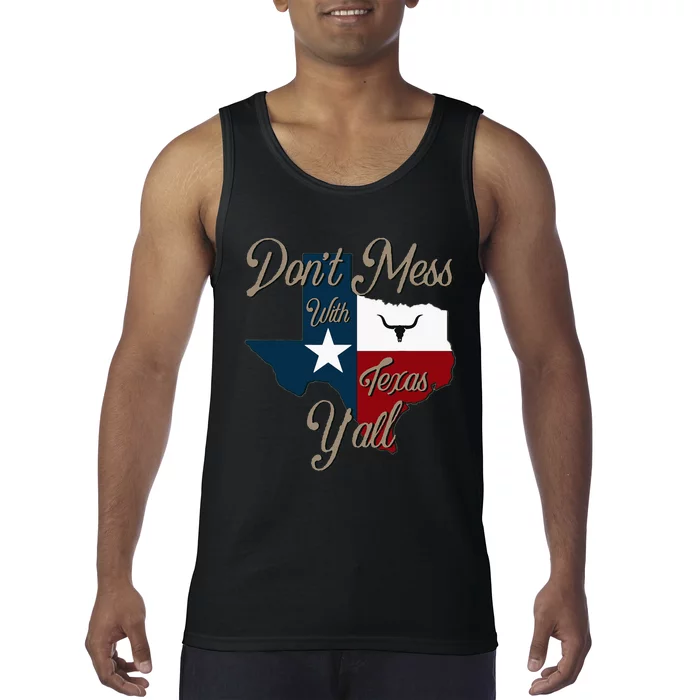 Dont Mess With Vintage Texas Pride Longhorn Lone Star State Tank Top