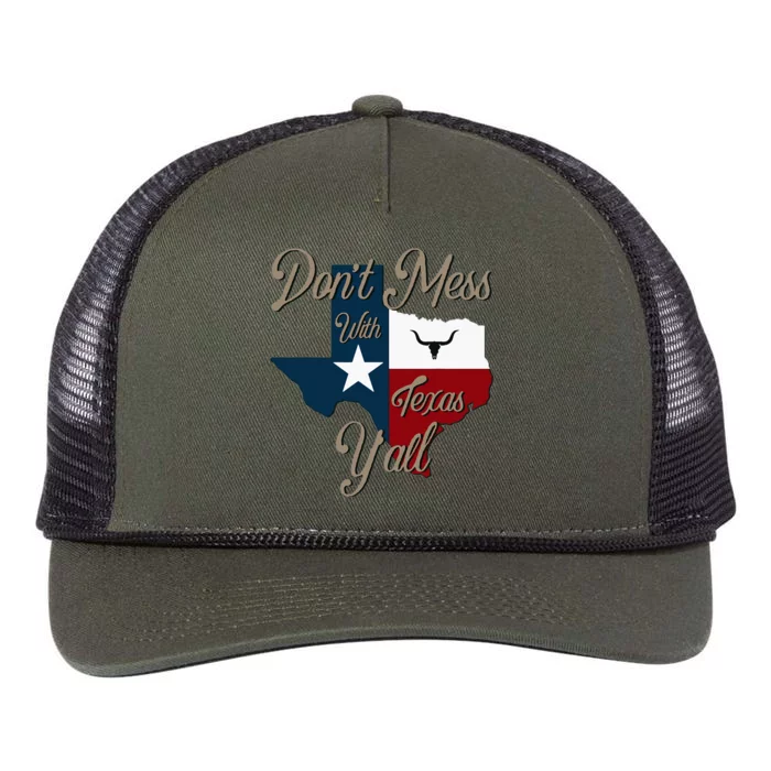 Dont Mess With Vintage Texas Pride Longhorn Lone Star State Retro Rope Trucker Hat Cap