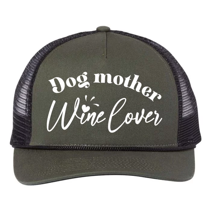 Dog Mother Wine Lover Cute Gift Retro Rope Trucker Hat Cap