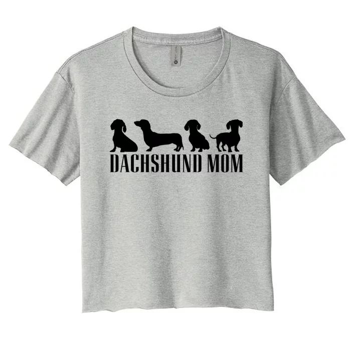 Dachshund Mom Wiener Doxie Graphic Dog Lover Cool Gift Women's Crop Top Tee