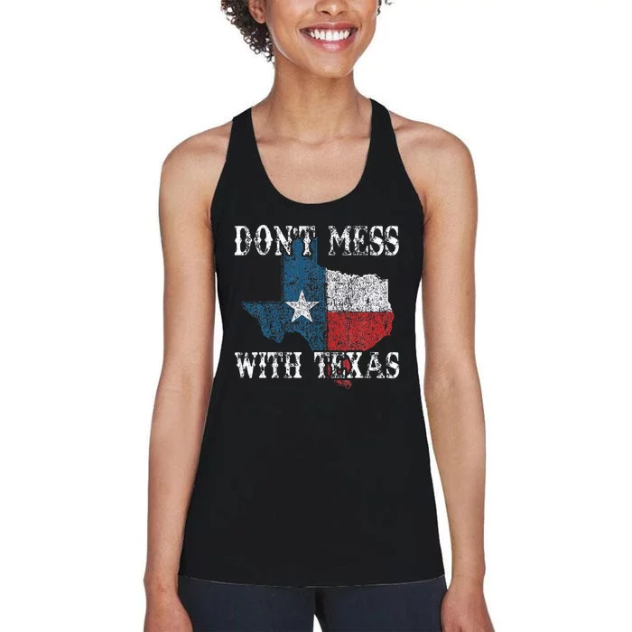 Dont Mess With Vintage Texas Longhorn Lone Star State Women's Racerback Tank