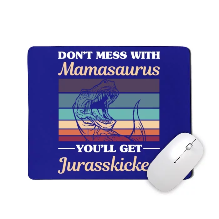 Dont Mess With Mamasaurus Youll Get Jurasskicked Retro Mom Gift Mousepad