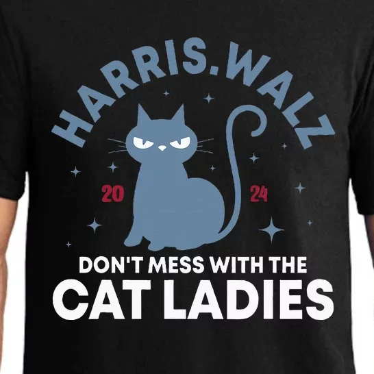 Dont Mess With The Cat Ladies Kamala Harris Walz Pajama Set