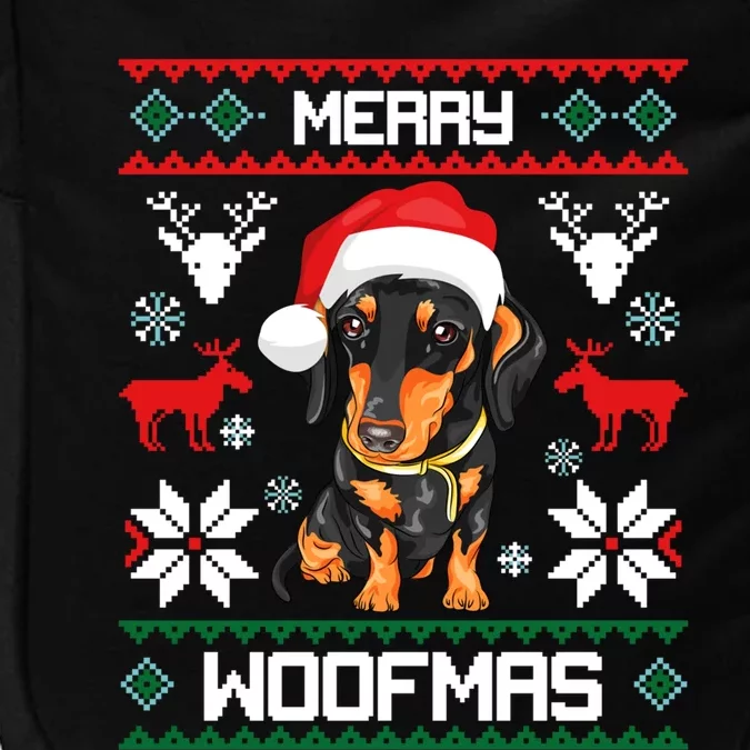 Dachshund Merry Woofmas Gift For Christmas Doxie Xmas Gift Impact Tech Backpack