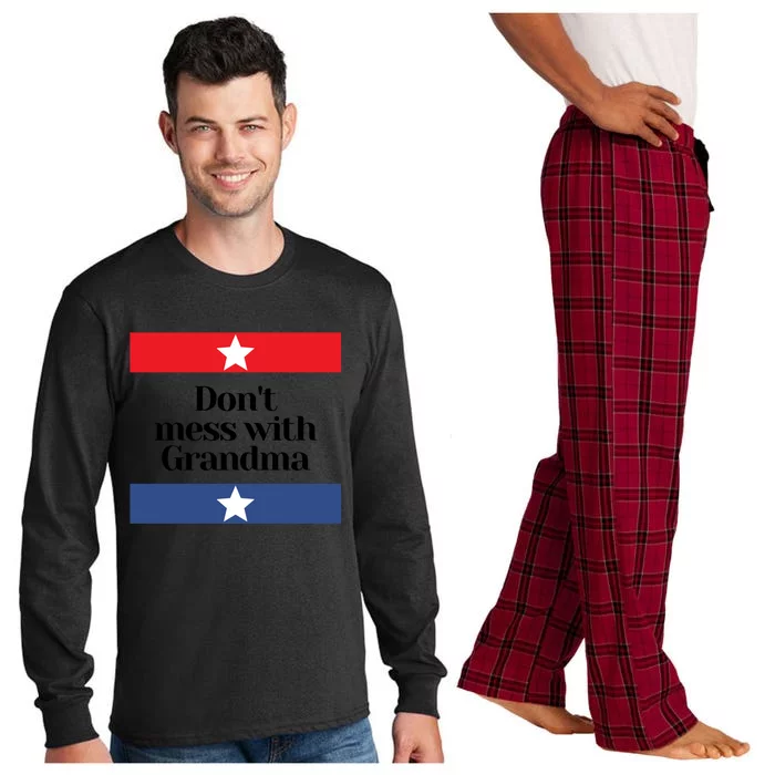 Don't Mess With Grandma Texas Mom Grandmother Gift Long Sleeve Pajama Set