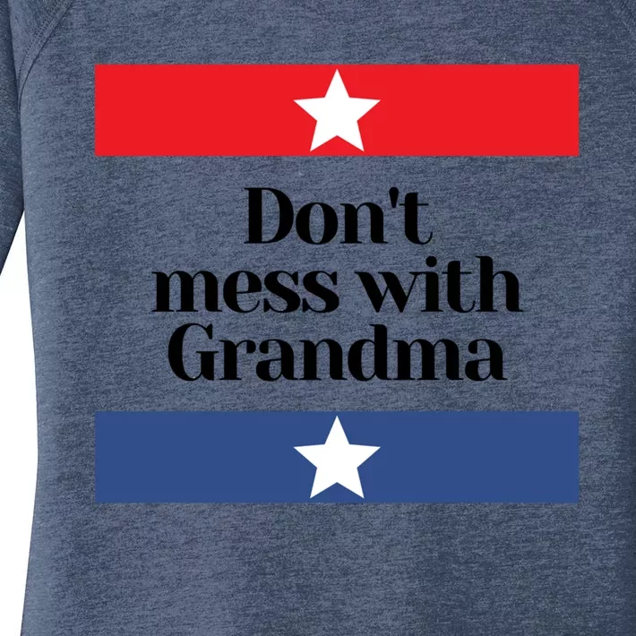 Don't Mess With Grandma Texas Mom Grandmother Gift Women's Perfect Tri Tunic Long Sleeve Shirt