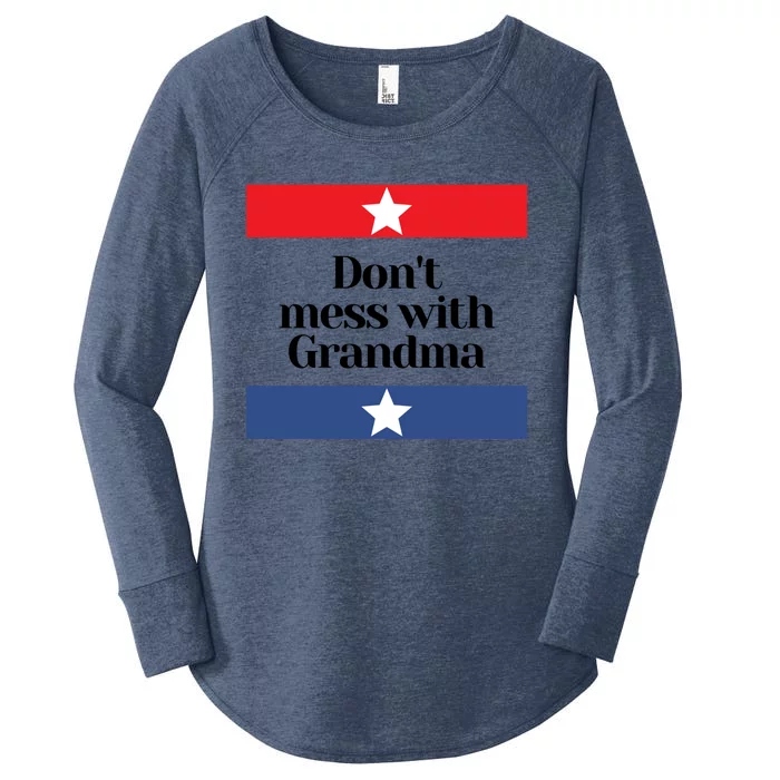 Don't Mess With Grandma Texas Mom Grandmother Gift Women's Perfect Tri Tunic Long Sleeve Shirt