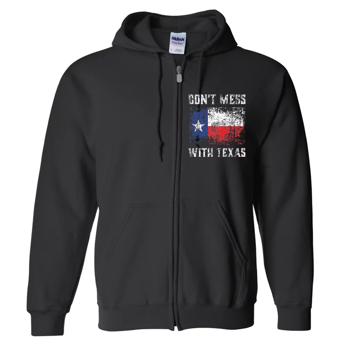 Don’t Mess With Texas Proud Texan Longhorn Lone Star State Full Zip Hoodie