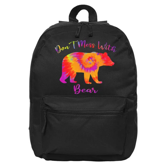 Don't Mess with Mama Bear Funny Mother's Day Tie Dye 16 in Basic Backpack