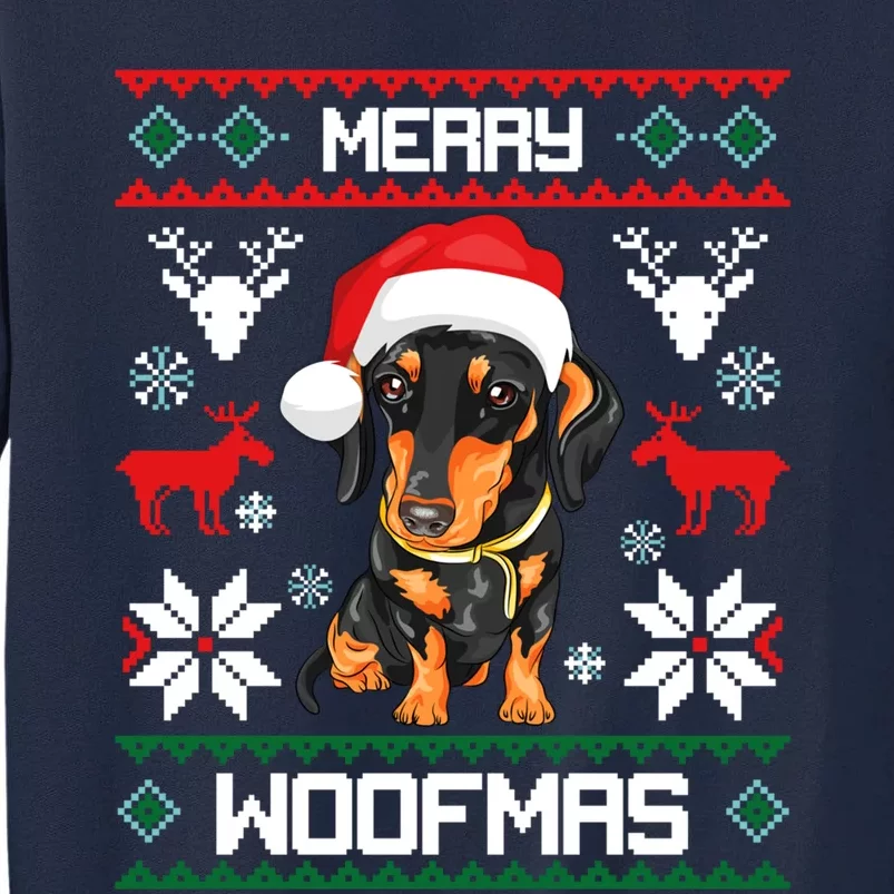 Dachshund Merry Woofmas Gift For Christmas Tall Sweatshirt